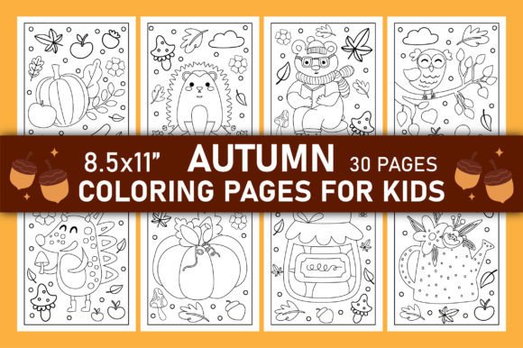 Download Autumn Coloring Pages for Kids Volume-5 - Pages Collection