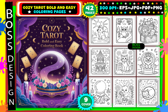 Download Cozy Tarot Bold and Easy Coloring Pages - Pages Collection