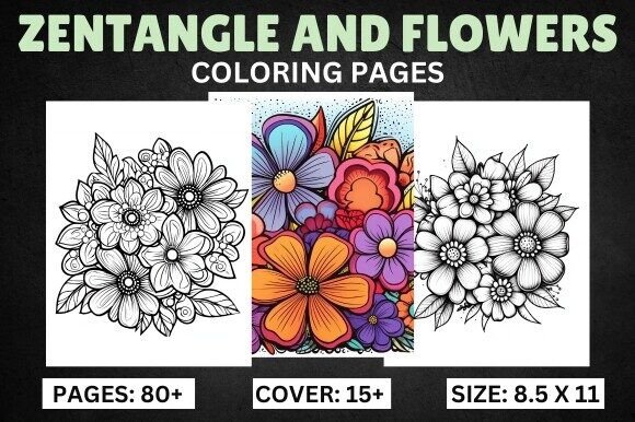 Download Zentangle and Flowers Coloring Pages - Premium Resources
