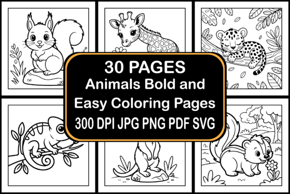Download Animals Bold and Easy Coloring Pages - Pages Collection