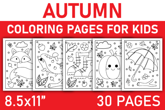 Download Autumn Coloring Pages for Kids Volume-7 - Pages Collection