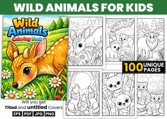 Download Wild Animals Kids Coloring Book Pages - Pages Collection