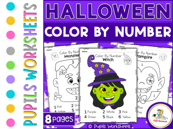 Download Halloween Color by Number Coloring Pages - Pages Collection