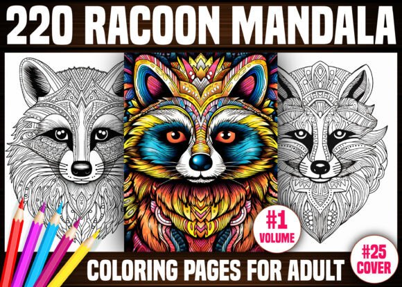 Download 220 Racoon Mandala Coloring Pages - KDP - Pages Collection