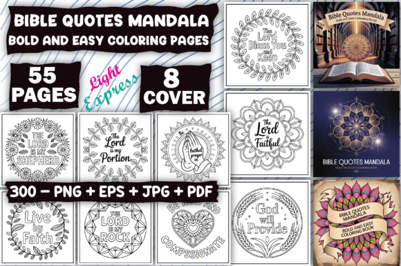 Download Bible Quotes Mandala Coloring Pages KDP - Pages Collection