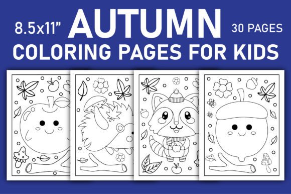 Download Autumn Coloring Pages for Kids Volume-6 - Pages Collection