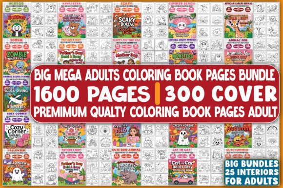 Download 1600 Coloring Book Pages Adults Bundle - Pages Collection