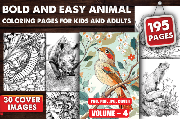 Download Bold and Easy Animal Coloring Pages V-04 - Pages Collection