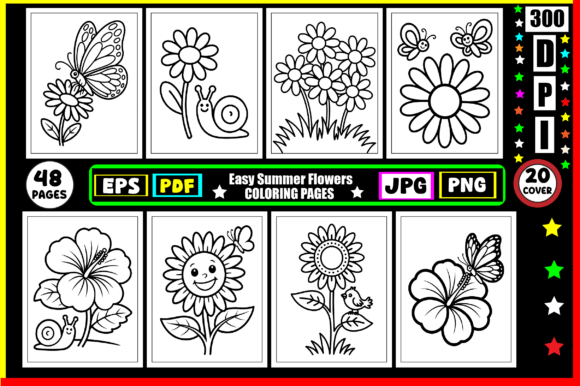Download Easy Summer Flowers Coloring Pages - Pages Collection