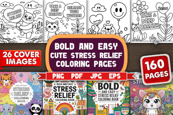 Download Bold and Easy Stress Relief Color Pages - Pages Collection