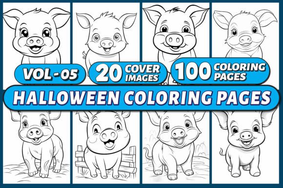 Download Cute Pig Coloring Pages for Kids Vol 05 - Pages Collection