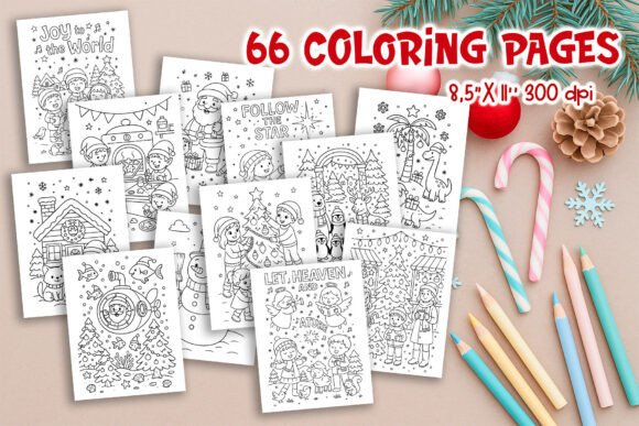 Download Christmas Kids Coloring Pages Bundle - Pages Collection