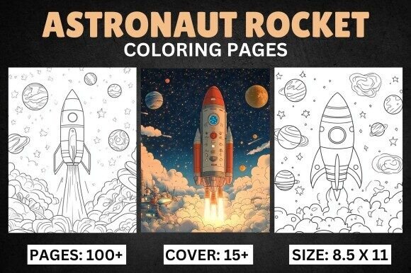 Download Astronaut Rocket Coloring Book Pages - Pages Collection