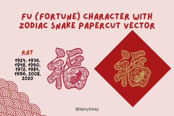 Download Chinese Fu Rat Papercut Zodiac SVG PNG - Rat Collection