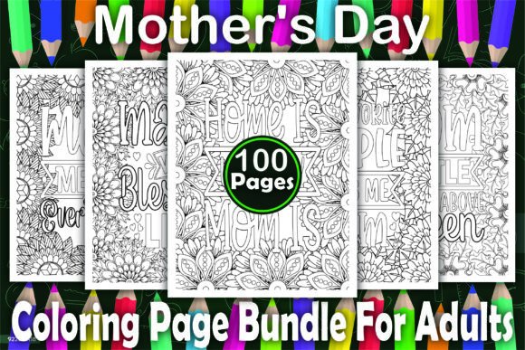 Download 100 Mother's Day Coloring Pages -KDP - Pages Collection
