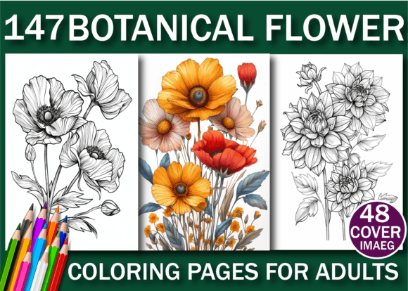 Download Botanical Flower Adult Coloring Pages - Pages Collection