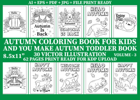 Download Autumn Coloring Pages for Kids Volume -3 - Pages Collection