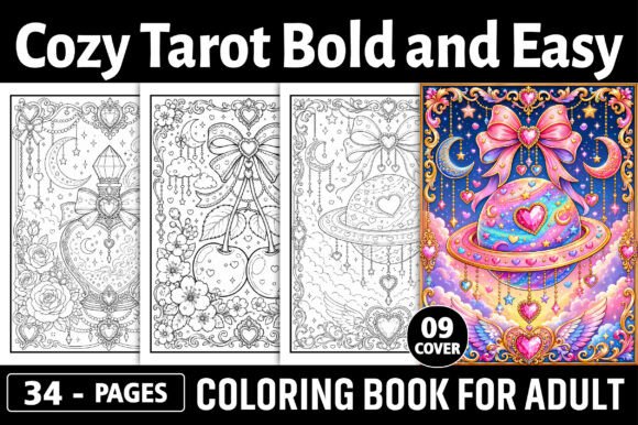 Download Bold and Easy Cozy Tarot Coloring Pages - Pages Collection