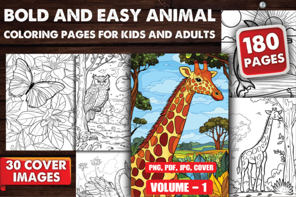 Download Bold and Easy Animal Coloring Pages V-01 - Pages Collection