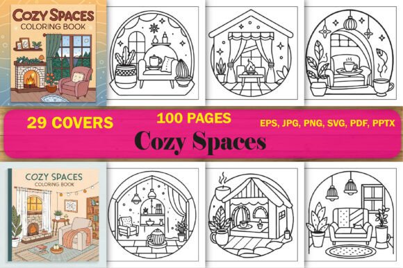 Download Cozy Spaces Coloring Pages for Adults - Pages Collection