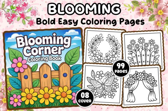 Download Blooming Corner Bold Easy Coloring Pages - Pages Collection
