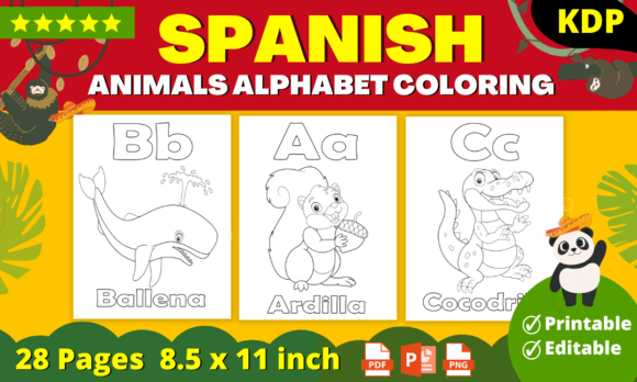 Download Animals Alphabet Coloring Pages (Spanish) - Pages Collection
