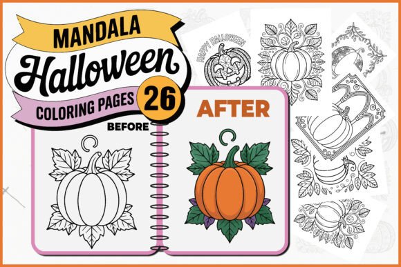 Download Mandala Halloween Coloring Pages Bundle - Pages Collection