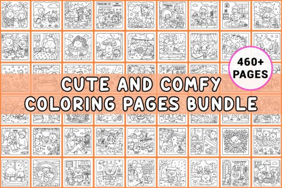 Download Cute and Comfy Coloring Pages Bundle - Pages Collection