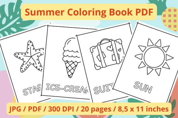 Download Summer Coloring Pages for Toddlers KDP - Pages Collection