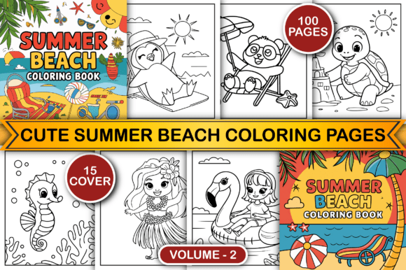 Download Summer Beach Coloring Pages for Kids V-2 - Pages Collection