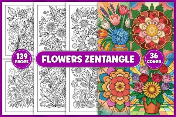 Download 139 Flowers Zentangle Coloring Pages - Pages Collection
