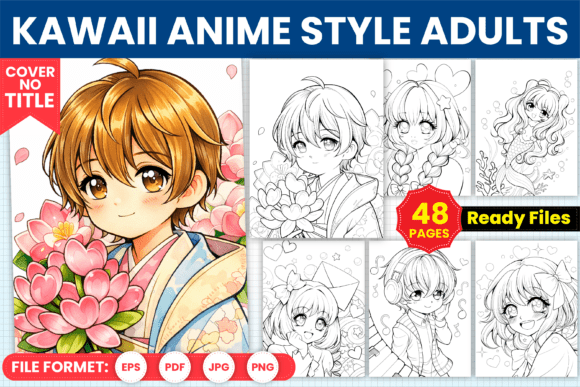 Download Kawaii Anime Style Adults Coloring Pages - Pages Collection