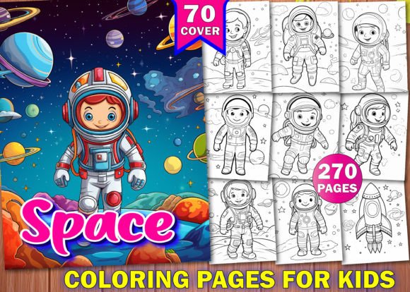 Download 250+ Space Coloring Pages for Kids - KDP - Pages Collection