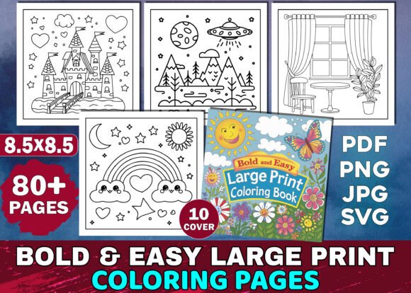 Download Bold and Easy Large Print Coloring Pages - Pages Collection