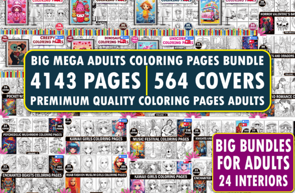 Download 4143 Mega Adults Coloring Pages Bundle - Pages Collection