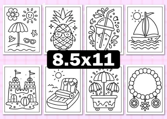 Download Retro Summer Coloring Pages for Adults - Pages Collection