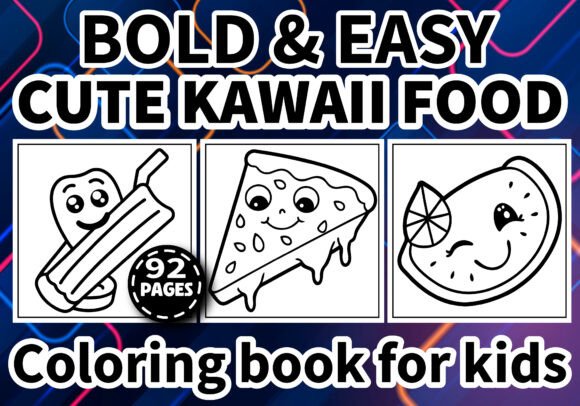 Download Cute Kawaii Food Coloring Pages for Kids - Pages Collection