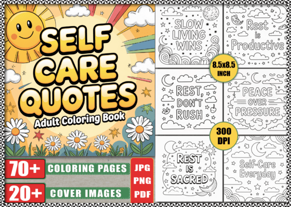 Download Self-Care Coloring Book Pages for Adults - Pages Collection