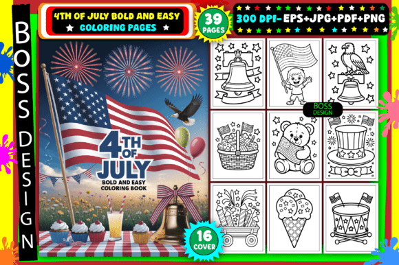 Download 4th of July Bold and Easy Coloring Pages - Pages Collection