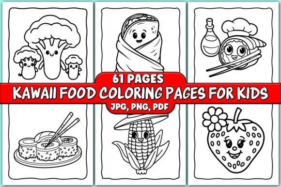 Download Cute Kawaii Food Coloring Pages for Kids - Pages Collection