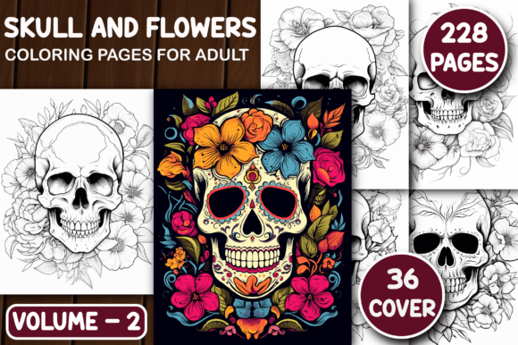 Download 228 Skull and Flowers Coloring Pages - Pages Collection