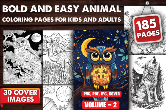 Download Bold and Easy Animal Coloring Pages V-02 - Pages Collection