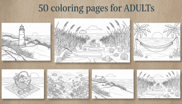 Download 50 Beach Coloring Pages for Adults PDF - Pages Collection