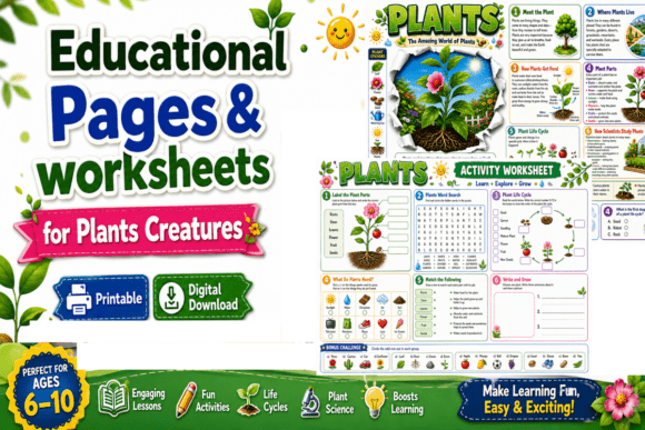 Download Plants Educational Pages &amp; Worksheets - Pages Collection