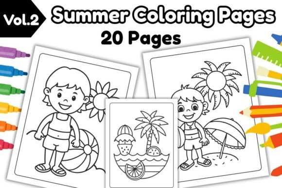 Download Summer Coloring Pages for Kids Vol.2 - Pages Collection