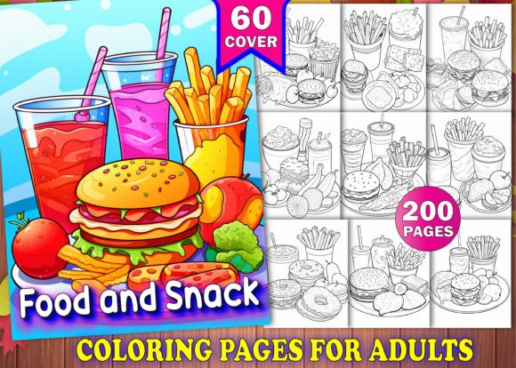 Download 200 Food and Snack Coloring Pages - Kdp - Pages Collection