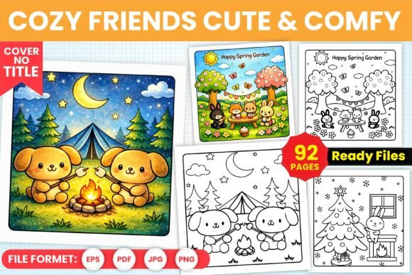 Download Cozy Friends Cute &amp; Comfy Coloring Pages - Pages Collection